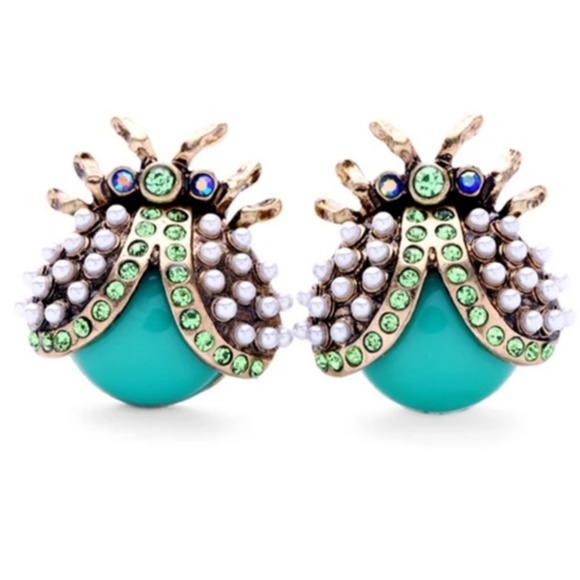 Pearl & Crystal Decorated Bug Earrings - Picture 4 of 4